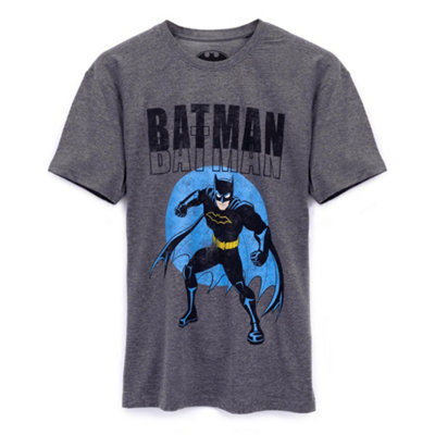 B&Q -  Dc Comics Mens Grey Batman Short Sleeved T-Shirt (Medium)