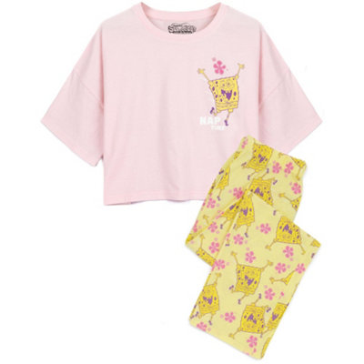 Vanilla Underground Spongebob Squarepants Womens Pink Character Short Sleeve Long Leg Pyjama Set (Medium) from B&Q