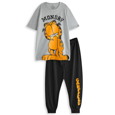 Vanilla Underground Garfield Mens Grey Multi Character Short Sleeve Long Leg Pyjama Set (X-Large) from B&Q