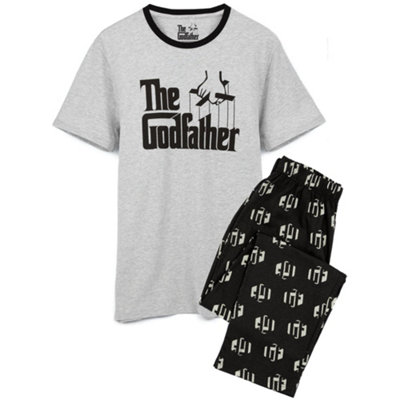 Vanilla Underground The Godfather Mens Black All-Over Print Bottom Short Sleeve Long Leg Pyjama Set (Small) from B&Q