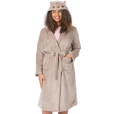 Vanilla Underground Pusheen Womens Brown Pusheen The Cat Hooded Bathrobe (Small) from B&Q