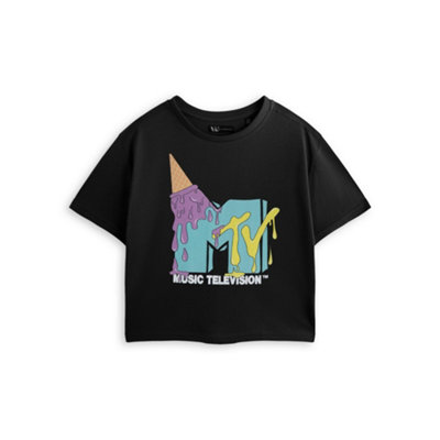 Vanilla Underground Mtv Womens Black Ice Cream Cropped Short Sleeved T-Shirt (Xxx-Large) from B&Q