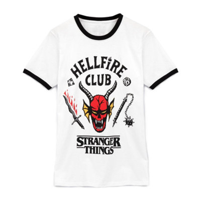 Vanilla Underground Stranger Things Unisex White Hellfire Short Sleeved T-Shirt (Xxx-Large) from B&Q