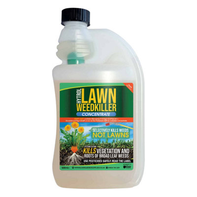 Elixir Garden Supplies Elixir Gardens Hytrol Selective Lawn Weedkiller & Herbicide Kills Weeds Not Grass 500Ml Concentrate  X9 from B&Q