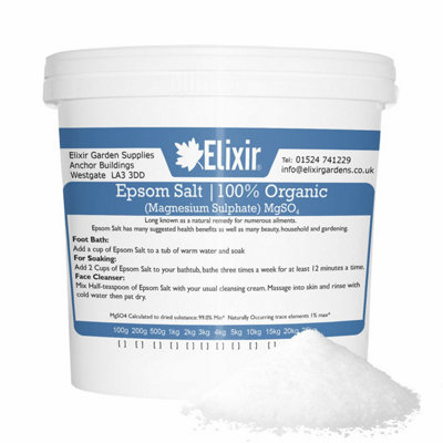 Elixir Garden Supplies Elixir Gardens Organic Epsom Salts In A Resealable Tub 25Kg from B&Q