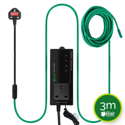 Elixir Garden Supplies Soil Propagation Warming/reptile Vivarium Heating Cable 3M Plus Adjustable Thermostat (27W) from B&Q