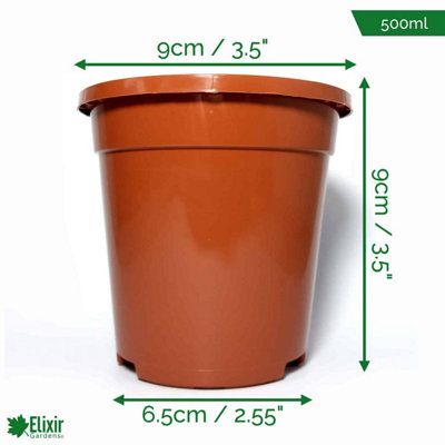 B&Q -  Elixir Gardens 9Cm Deepterracotta Effect Plastic Plant Pot X40