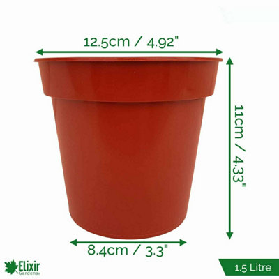 B&Q -  Elixir Gardens 12.5Cm Deep Terracotta Effect Plastic Plant Pot X16