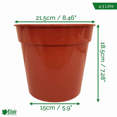 B&Q -  Elixir Gardens 21Cm Deep Terracotta Effect Plastic Plant Pot X1000