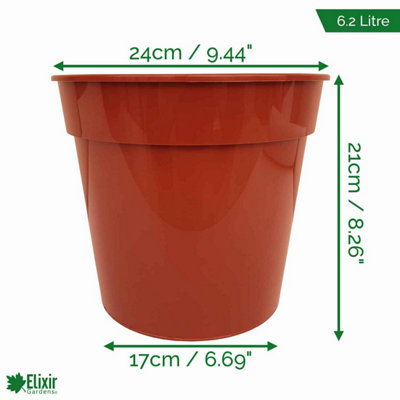 B&Q -  Elixir Gardens 24Cm Deep Terracotta Effect Plastic Plant Pot X1000