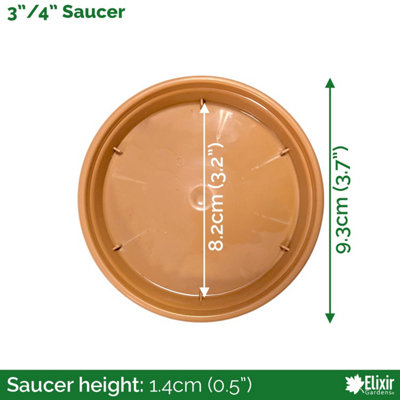 B&Q -  Elixir Gardens 10Cm Terracotta Effect Plastic Plant Pot Saucer X16