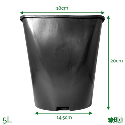 B&Q -  Elixir Gardens 5L Strong Square Black Plant Pots X300