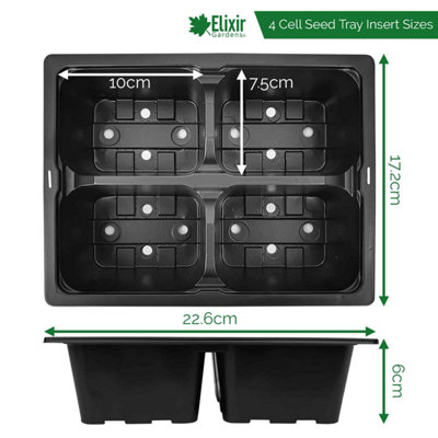 Elixir Garden Supplies Elixir Gardens Plastic Seed Propagator 4 Cell Pack X 600 (2400 Cells) from B&Q