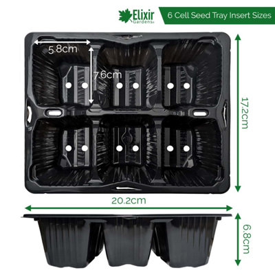 Elixir Garden Supplies Elixir Gardens Plastic Seed Propagator 6 Cell Pack X 8 (48 Cells) from B&Q