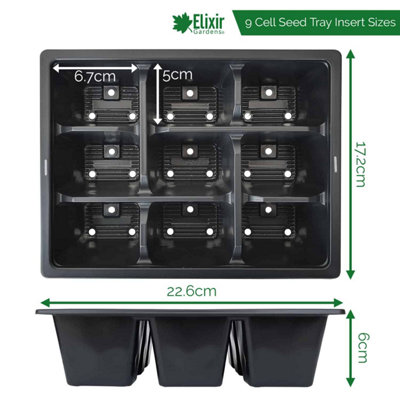 Elixir Garden Supplies Elixir Gardens Plastic Seed Propagator 9 Cell Pack X 6 (54 Cells) from B&Q