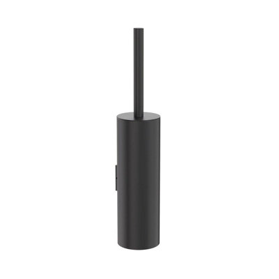B&Q -  Mio Round Wall Mounted Toilet Brush Holder In Matt Black
