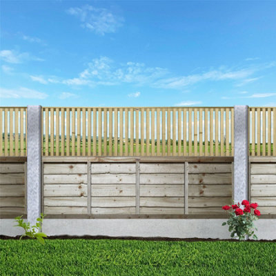 B&Q -  Premier Tuscany Wooden Trellis Panel 6Ft X 1.5Ft (4 Pack) Vertical Slatted Decorative Fencing Topper For Climbing Plant Support
