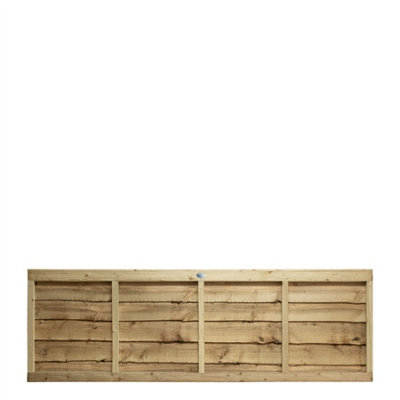 Premier Garden Supplies Premier Lap Wooden Fence Panel 6Ft X 2Ft (5 Pack) Overlapping Waney Larch Pressure Treated Fencing from B&Q