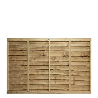 Premier Garden Supplies Premier Lap Wooden Fence Panel 6Ft X 4Ft (3 Pack) Overlapping Waney Larch Pressure Treated Fencing from B&Q