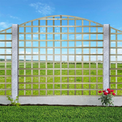Premier Garden Supplies Arch Top Wooden Trellis Panel 6Ft X 5Ft (5 Pack) Standard Square Lattice Fencing Screen Divider For Climbing Plant Support from B&Q