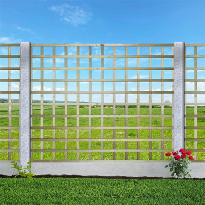 Premier Garden Supplies Flat Top Wooden Trellis Panel 6Ft X 5Ft (3 Pack) Standard Square Lattice Fencing Screen Divider For Climbing Plant Support from B&Q