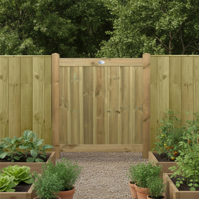 Premier Garden Supplies Decorative Garden Gate Ultimate Tongue & Groove H.3Ft X W.3Ft Vertical Smooth-Planed Fully Framed Treated Timber Door from B&Q