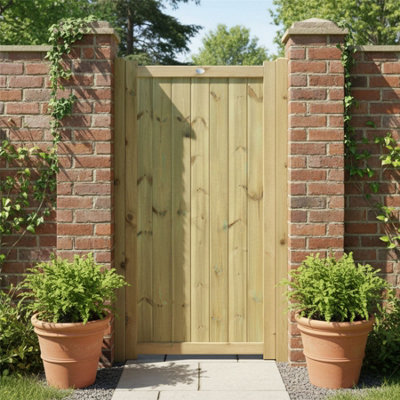 Premier Garden Supplies Decorative Garden Gate Ultimate Tongue & Groove H.6Ft X W.3Ft Vertical Smooth-Planed Fully Framed Treated Timber Door from B&Q