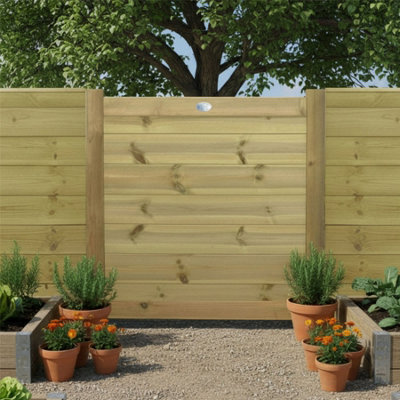Premier Garden Supplies Decorative Garden Gate Ultimate Tongue & Groove H.3Ft X W.3Ft Horizontal Smooth-Planed Fully Framed Treated Timber Door from B&Q