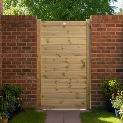 Premier Garden Supplies Decorative Garden Gate Ultimate Tongue & Groove H.5Ft X W.3Ft Horizontal Smooth-Planed Fully Framed Treated Timber Door from B&Q