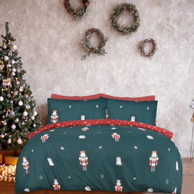  - Smart Living Luxury Xmas Nutcracker Reversible Duvet Cover With Pillowcases