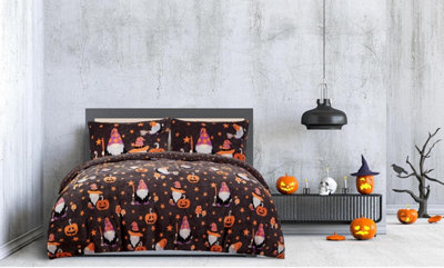 B&Q Smart Living Super Soft Halloween Gonk Flannel Duvet Set Reversible Duvet Cover With Pillowcase