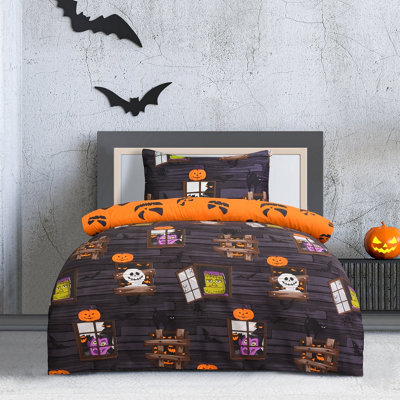  - Smart Living Luxury Soft Reversible Haunted House Duvet Cover & Pillowcases