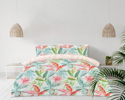 Smart Living Luxury Super Soft Reversible Exotic Palms Duvet Cover With Pillowcase from B&Q