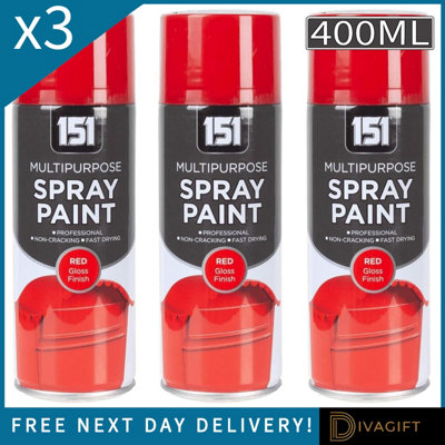 The Packaging Bubble General Packaging Red Gloss Finish Multipurpose 400Ml (3) from B&Q
