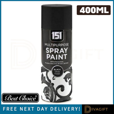 The Packaging Bubble General Packaging Black Gloss Finish Multipurpose 400Ml (2) from B&Q