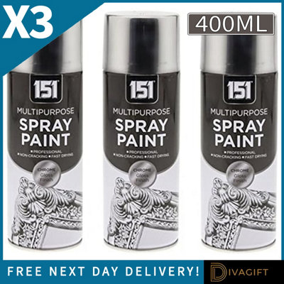 The Packaging Bubble General Packaging Chrome Gloss Finish Multipurpose 400Ml (3) from B&Q