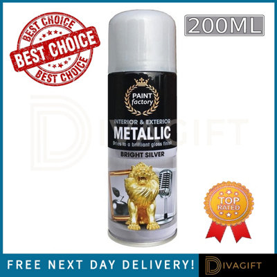 The Packaging Bubble General Packaging Silver Metallic Finish Multipurpose 400Ml (1) from B&Q