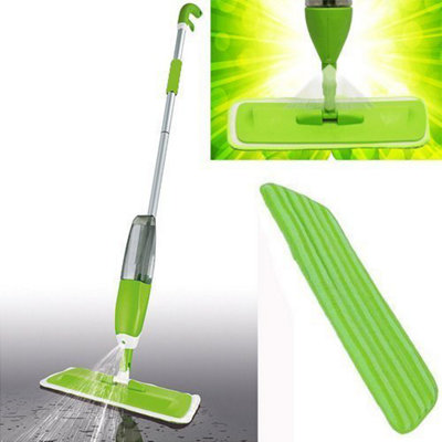 B&Q -  Floor Handheld Spray Mop Water Spraying Cleaner Flat Mop With Reusable Microfiber Pad Multi Mops With Refillable Bottle For
