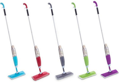 B&Q -  Floor Handheld Spray Mop Water Spraying Cleaner Flat Mop With Reusable Microfiber Pad Multi Mops With Refillable Bottle For