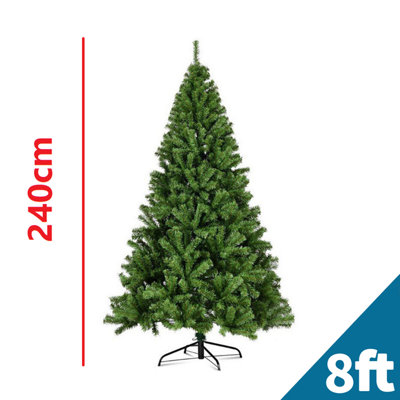 SuperGift.com 8Ft/2.4M Classic Artificial Christmas Tree Xmas Realistic Natural Green Branches With Solid Metal Leg from B&Q