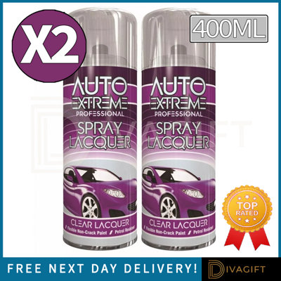 True Gifts 2X 400Ml Clear Lacquer Automotive Paint SprayerMultipurpose Exterior Black MattInterior Metal For CarsBikes,vans, from B&Q