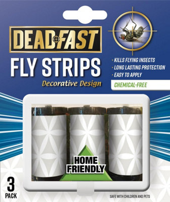 True Gifts 3X Fly Strips Sticky Paper Hanging Pull Out Fly Trap Catcher Insect Killer StripKills Flies Wasp Midges MosquitoIdeal For from B&Q