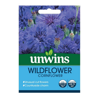 True Gifts Wildflower (Cornflower), Garden Flower Seeds Grow Your Own Colourful Flowers, Attract Butterflies & Bees B&Q