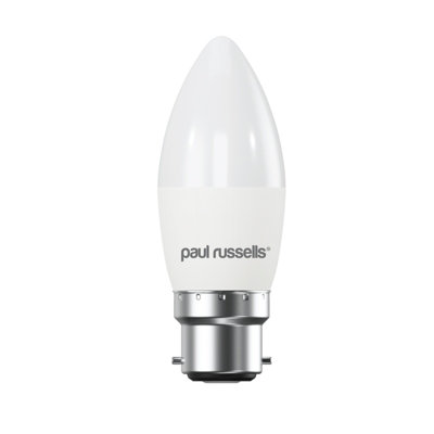 Paul Russells Led Candle Dimmable Bulb Bayonet Cap Bc B225.5W 470Lumens C3740W Equivalent2700K Warm White Light Bulbs from B&Q