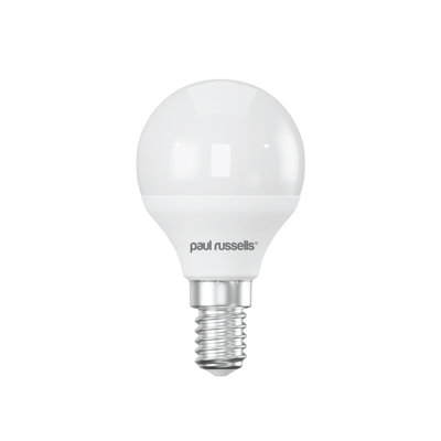Paul Russells White Led Golf Dimmable Bulb Edison Screw Ses E14, 5.5W 470Lumens G45, 40W Equivalent, 4000K Cool Small