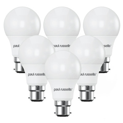 Paul Russells Led Gls Dimmable Bulb Bayonet Cap Bc B228.5W 806Lumens 60W Equivalent4000K Cool/natural White LightPack Of 6 from B&Q