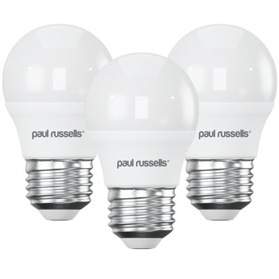 Paul Russells Led Golf Dimmable Bulb Edison Screw Es E275.5W 470Lumens G4540W Equivalent6500K Day LightPack Of 3