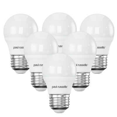 Paul Russells Led Golf Dimmable Bulb Edison Screw Es E275.5W 470Lumens G4540W Equivalent6500K Day LightPack Of 6