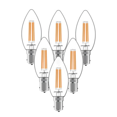 Paul Russells Led Filament Dimmable Candle BulbSbc B154.5W 470 Lumens40W Equivalent2700K Warm WhitePack Of 6 from B&Q