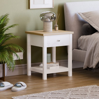 Lassic Vida Designs Arlington White 1 Drawer Side Table Coffee End Bedside Cabinet Nightstand from B&Q